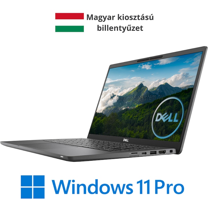 Dell Latitude Laptop, Intel Core i5 1145G7, 16GB DDR4 Memória, 512GB SSD, 14" FullHD kijelző, Fekete, Magyar billentyűzet, Böngésző, Vírusirtó, Windows 11 Pro
