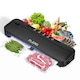 Aparat de vidat si sigilat alimente FLERO®, 120W, 75kpa, Functii vidare umed, uscata, vacuum, Panou de comanda tactil, 30.5 cm Bara de lipire, Cutter Incorporat, 10 Pungi incluse, Functie de Sigilare si Vidare Automata, Vacuumare, Culoare Negru
