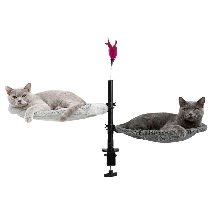 Culcus pentru pisici, 2 nivele, diametru 40cm, capacitate maxima 20kg, inaltime ajustabila 5cm