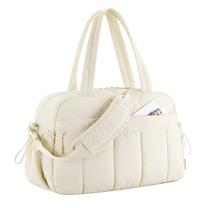 Geanta pentru bebelusi, impermeabila, compartimente multiple, bej
