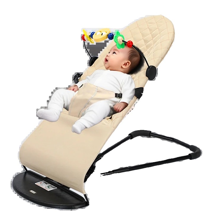 Balansoar bebelusi, design pliabil, usor de curatat, alb