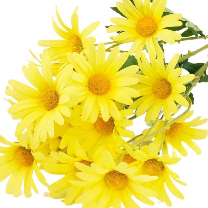 Buchet de margarete artificiale galbene, inaltime 53 cm