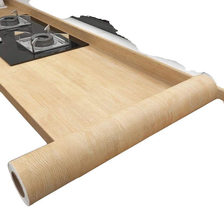 Tapet autocolant, galben stejar, PVC, 0.3m x 1m