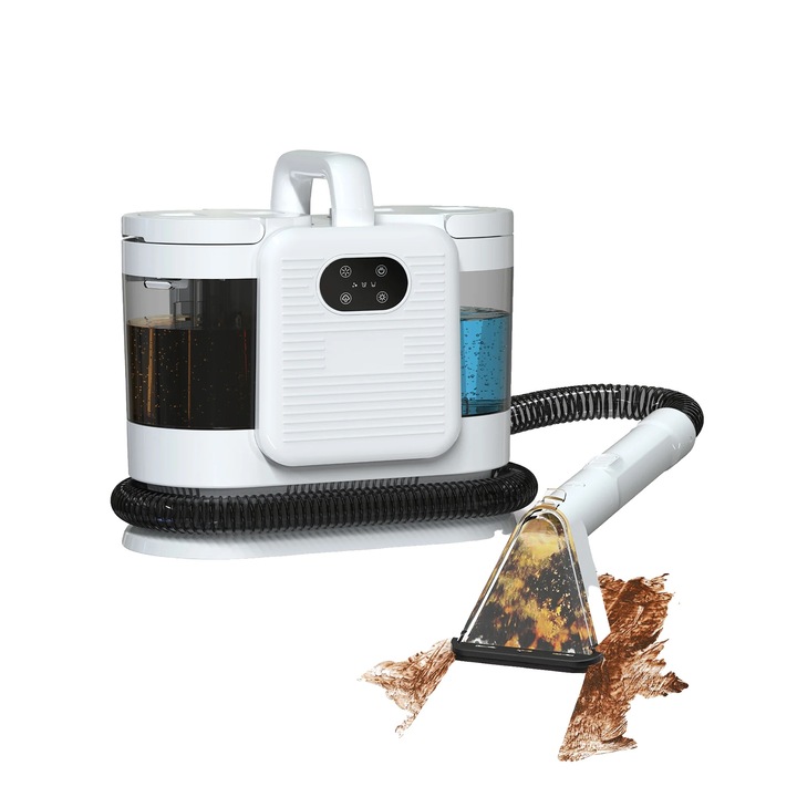 Aspirator pentru curatare covoare, 1650W, 1.6L rezervor apa curata, 15 kPa putere aspiratie, 60-90C temperatura abur, design compact