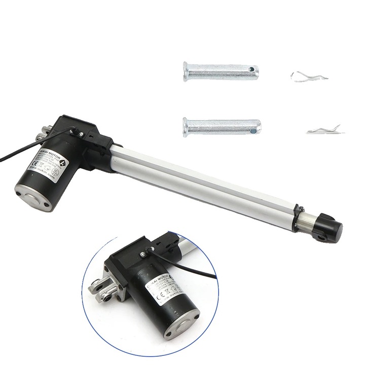 Линеен задвижващ механизъм, 6000N максимална сила, 500mm ход, 71x8x14.6cm размер, 12V DC