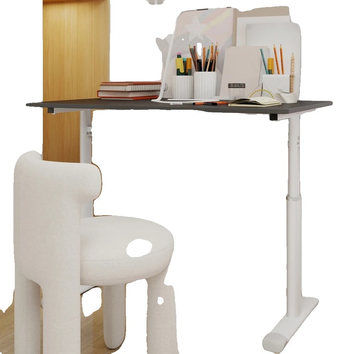 Birou ajustabil, design multifunctional, gri, 60x100cm