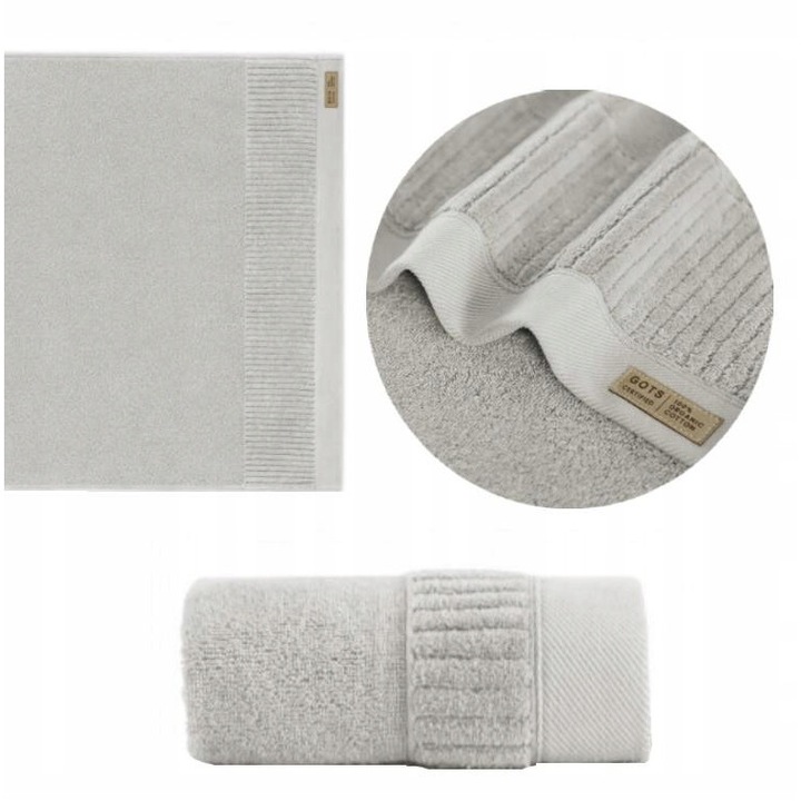 Prosop de baie premium, Zwoltex, QUEEN, 70 x 140 cm, Bej Deschis, Bumbac organic egiptean, 650 g/m², standard GOTS, absorbtie optima, foarte pufos, moale, rezistent, agatatoare, luxos, Certificat OEKO-TEX