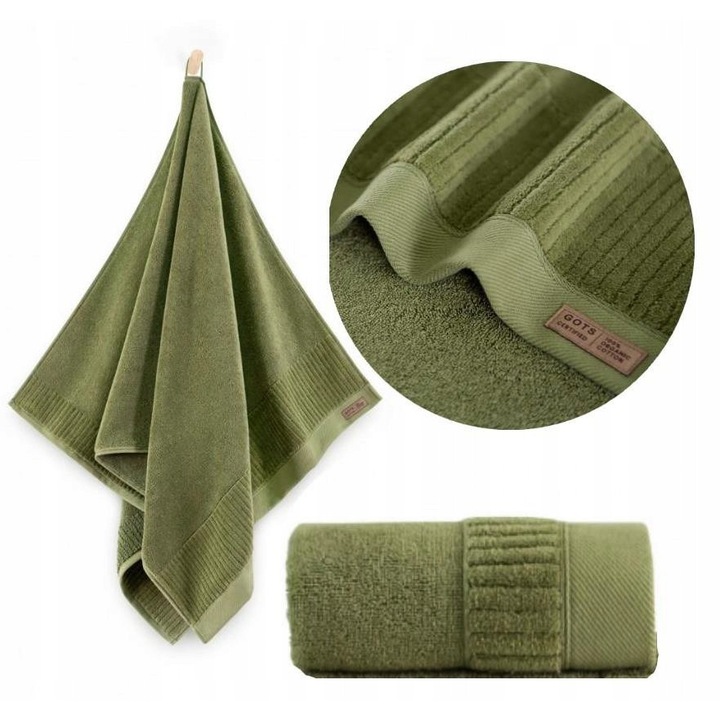 Prosop de baie premium, Zwoltex, PORTO, 100 x 150 cm, Gri, Bumbac organic egiptean, 600 g/m², standard GOTS, tehnologie Ultrasoft, extrem de pufos, agatatoare estetica, luxos, Certificat OEKO-TEX