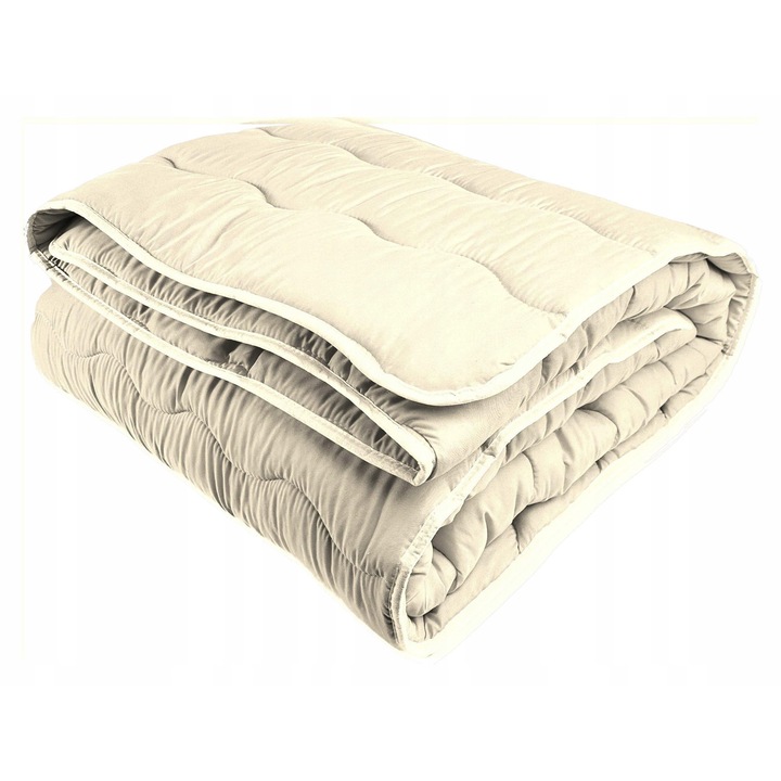 Pilota Lana Oaie, KONEY Editie De Iarna, Proprietati Terapeutice Si Sanatoase, Foarte Calduroasa Si Pufoasa, Amestec Lana Si Silicon SilMED, Mentine Temperatura Constanta, Circulatie Maxima A Aerului, Calitate Premium, 160x200 cm, Ecru