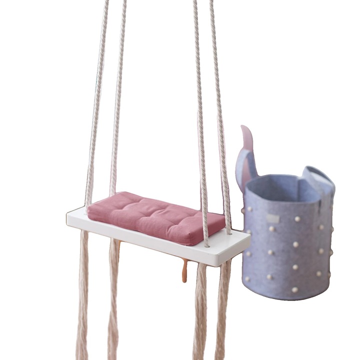 Дървена люлка, розова