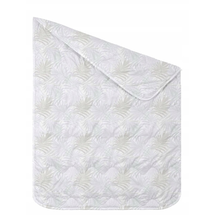 Pilota Ultra Usoara, KONEY, Antialergica Si Confortabila, Model Cu Imprimeu, Textura Subtire Ideala Pentru Vara, Material Respirabil Din Microfibra, Cusaturi Durabile Si Flexibile, Se Spala La 60 Grade, 160x200 cm, Alb