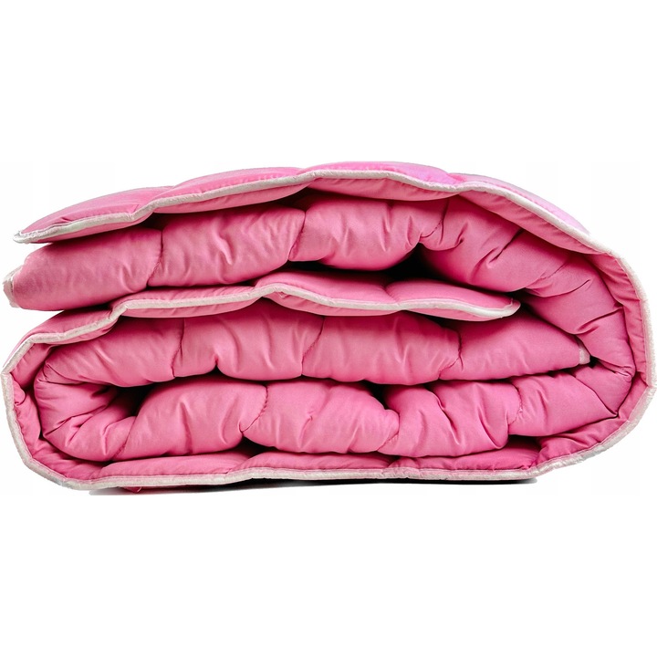 Pilota Lana Oaie, KONEY, Editie De Iarna, Proprietati Terapeutice Si Sanatoase, Foarte Calduroasa Si Pufoasa, Amestec Lana Si Silicon SilMED, Mentine Temperatura Constanta, Circulatie Maxima A Aerului, Calitate Premium, 140x200 cm, Roz