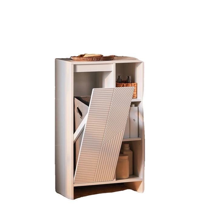 Dulap de baie, raft ajustabil, design compact, alb, 50x86x30cm