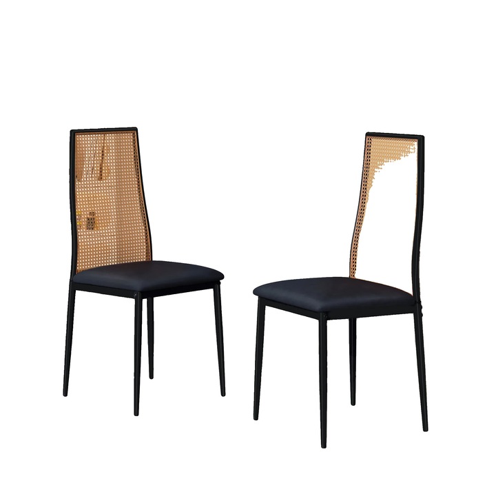 Scaun de dining, design modern, negru, capacitate maxima 250 kg, set asamblare