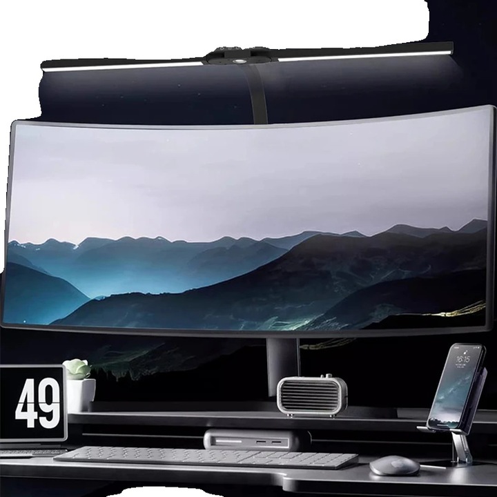 Veioza LED inteligenta, temperaturi de culoare ajustabile, senzor de miscare, neagra, dimensiuni standard