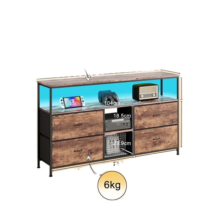 Скрин, голямо пространство, регулируеми рафтове, кафяв, 108x30x78см