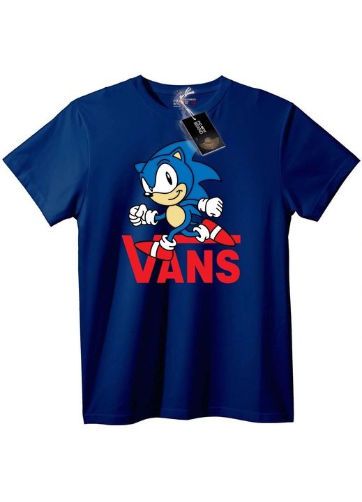 Tricou Sonic x Vans în negru, Bleumarin