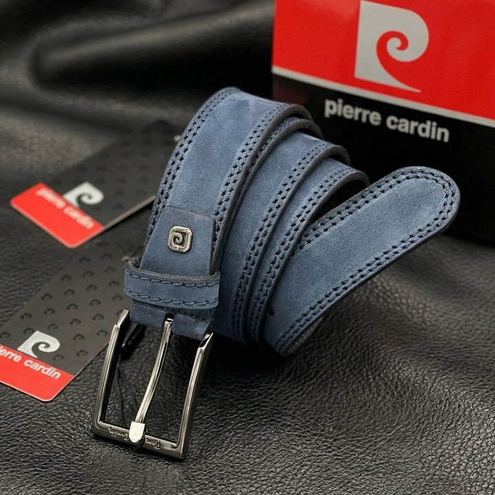 Curea Barbati din piele suede, Bleumarin