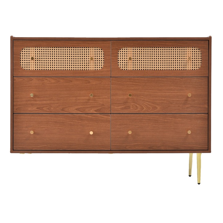 Comoda, 6 sertare, design minimalist modern, nuc, 120x40x90cm