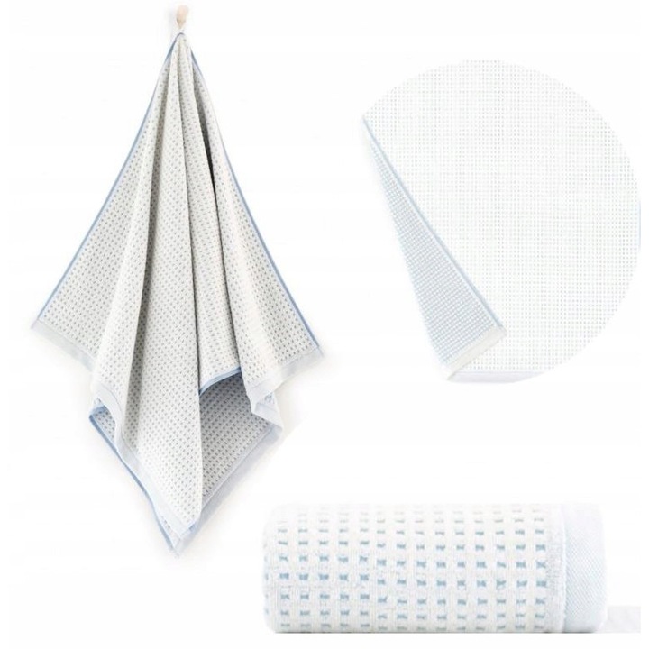 Prosop de baie, Zwoltex, OSLO, 50 x 100 cm, Albastru, Bumbac egiptean, 500 g/m², incredibil de moale si pufos, design rafinat si elegant, absorbtie excelenta a apei, Certificat OEKO-TEX standard