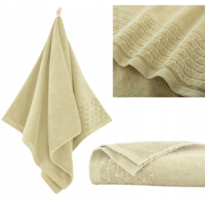 Prosop de baie premium, Zwoltex, QUEEN, 70 x 140 cm, Roz, Bumbac organic egiptean, 650 g/m², standard GOTS, absorbtie perfecta, moale ca matasea, pufos, agatatoare estetica, luxos, Certificat OEKO-TEX