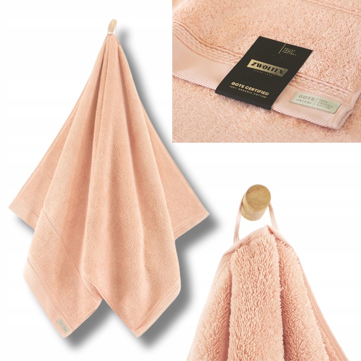Prosop de baie premium, Zwoltex, QUEEN, 70 x 140 cm, Roz, Bumbac organic egiptean, 650 g/m², standard GOTS, absorbtie perfecta, moale ca matasea, pufos, agatatoare estetica, luxos, Certificat OEKO-TEX