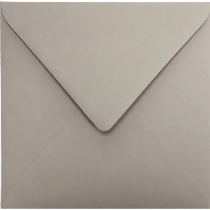 Set de plicuri decorative in culori patrate, Netuno, Materica, K4, 153x153mm, Lipire umeda, V-tip, 120g/m2, Hartie, Gri, 25 buc