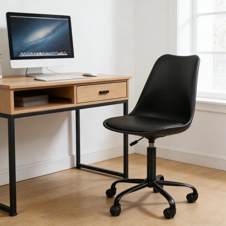 Scaun birou, design ergonomic, manevrabilitate usoara, negru, ajustabil