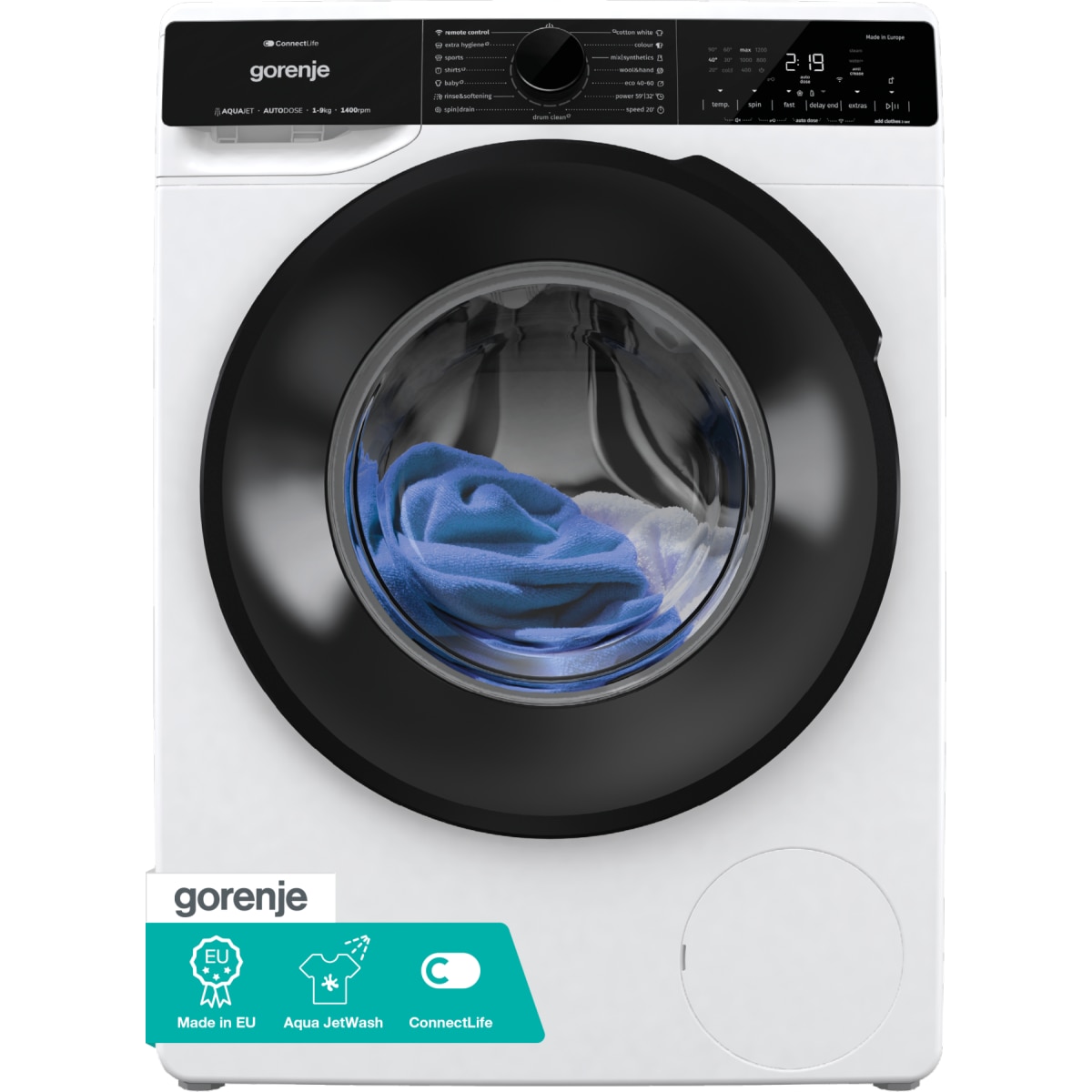 Masina de Spalat Rufe Gorenje Frontala WPNA94A1ALPWIFI SteamTech 9Kg 1400Rpm Clasa A Wi-fi Alb