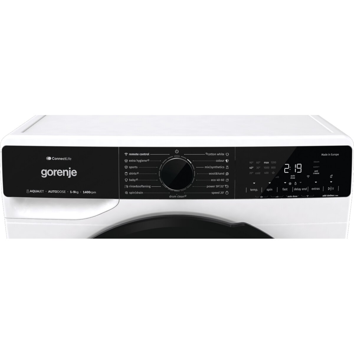 Masina de Spalat Rufe Gorenje Frontala WPNA94A1ALPWIFI SteamTech 9Kg 1400Rpm Clasa A Wi-fi Alb