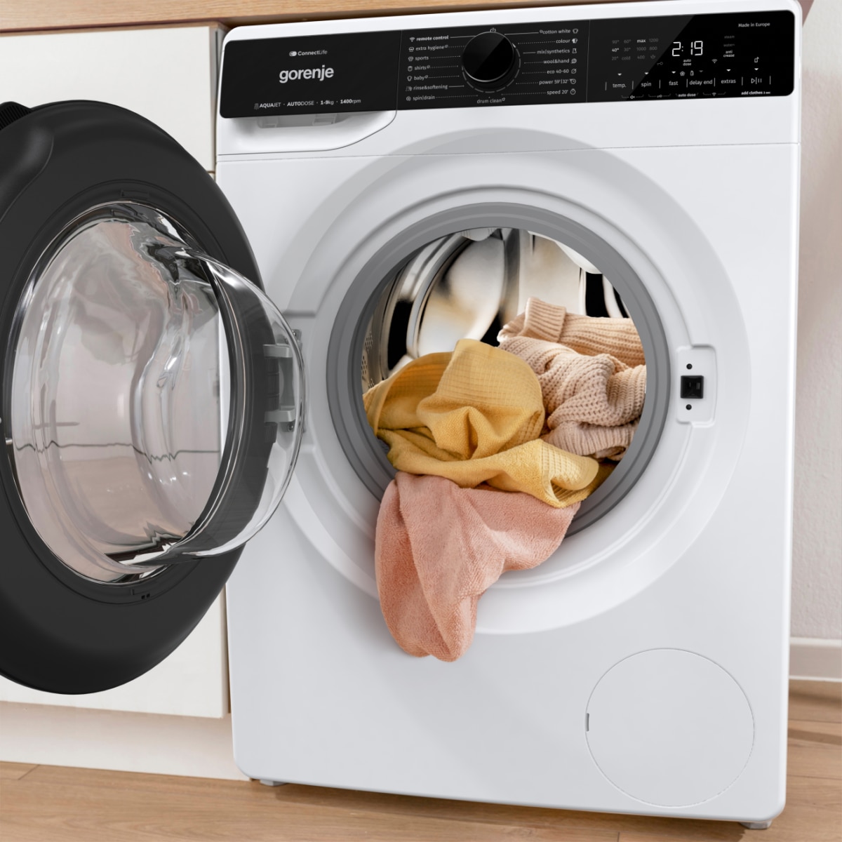 Masina de Spalat Rufe Gorenje Frontala WPNA94A1ALPWIFI SteamTech 9Kg 1400Rpm Clasa A Wi-fi Alb