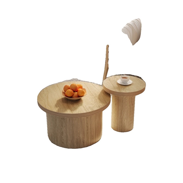 Masa de cafea, design modern minimalist, natural, 40x40x45cm