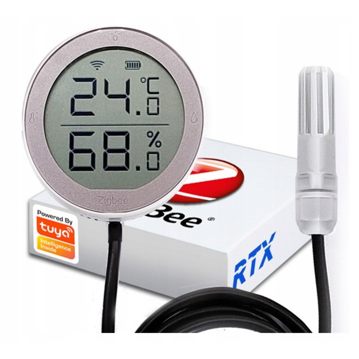 Senzor extern de temperatura si umiditate, LCD, ZigBee RTX, cu sonda, -25 pana la 99°C