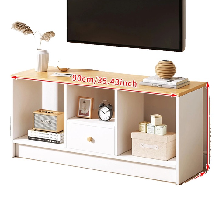 Comoda multifunctionala, design modern, 90x30x40cm, culoare lemn