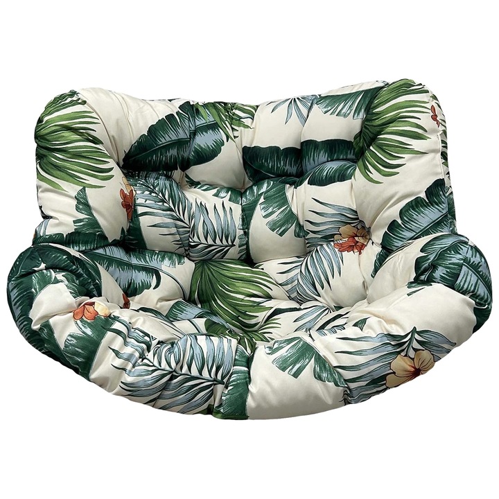 Perne decorative, Perne pentru scaune, Verde cu frunze, 120x100x10cm