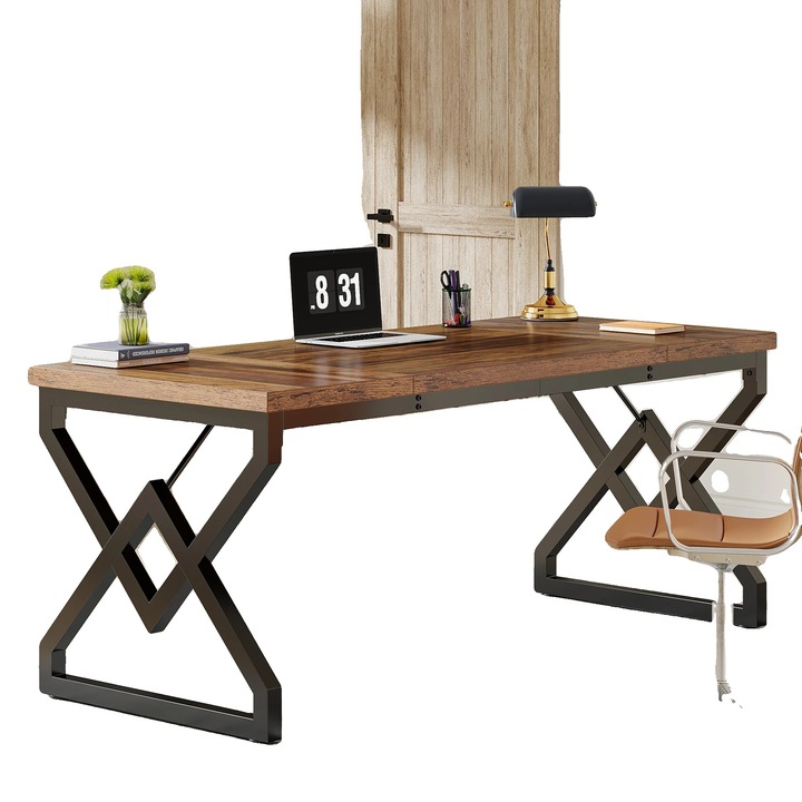 Birou executiv, design modern, constructie durabila, maro, 160x80cm