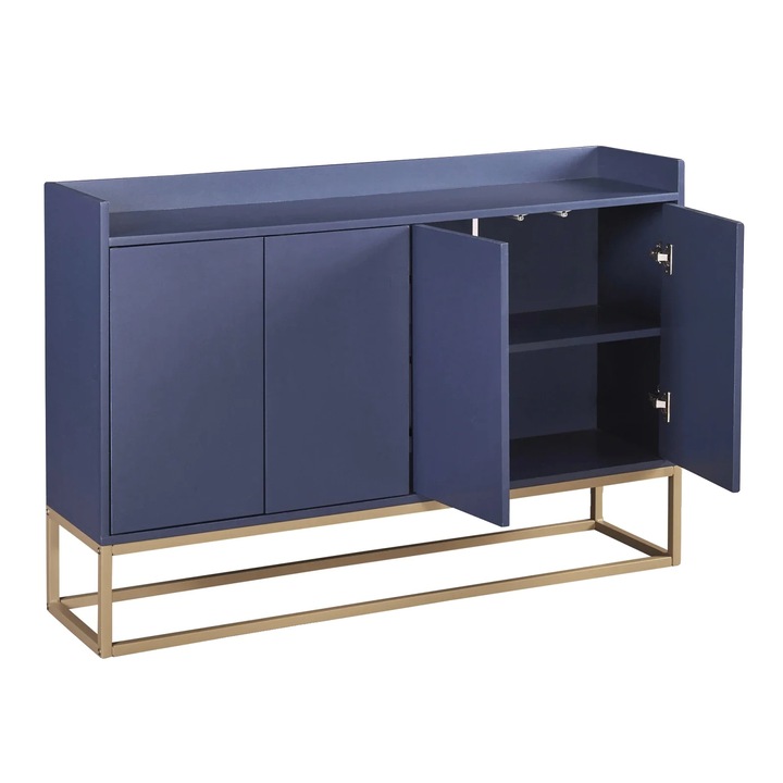 Скрин, модерен дизайн, голям капацитет за съхранение, син, 120x30x80см