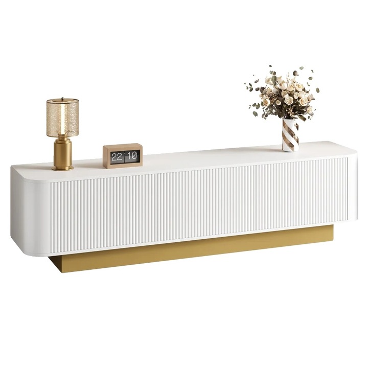 Comoda TV, design modern, 3 usi, suprafata rezistenta la zgarieturi, 170x40.5x47cm