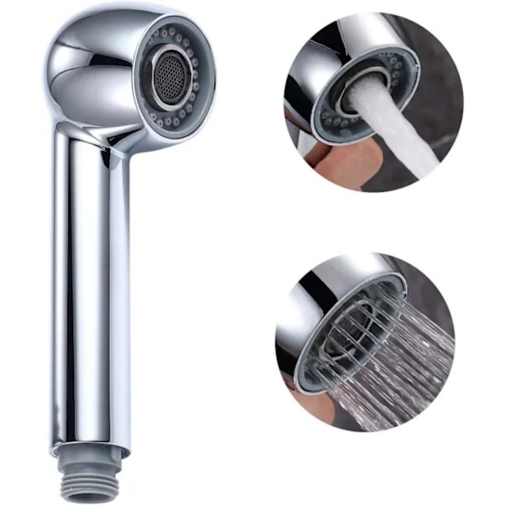 Cap de dus cu spray G1/2, doua functii, plastic premium, argintiu