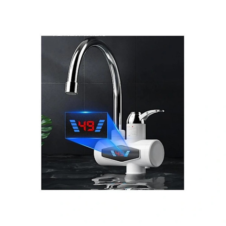 Elektromos csaptelep konyhába, gyorsfűtés, 3000W, 304 rozsdamentes acél, 360°-ban forgatható kivitel