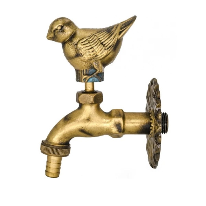 Външен кран, уникален дизайн, форма на птица, античен месинг, лесен за инсталиране