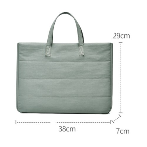 Geanta pentru laptop, ultra-usoara, rezistenta la uzura si la socuri, cu capacitate mare, potrivita pentru laptopuri de 14, 5 inci, ORBER, poate fi purtata in mana, din poliester si catifea, 38 x 7 x 29 cm, verde