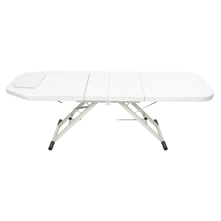 Masa de masaj, design portabil, spatar ajustabil, alb, 182x60x60cm