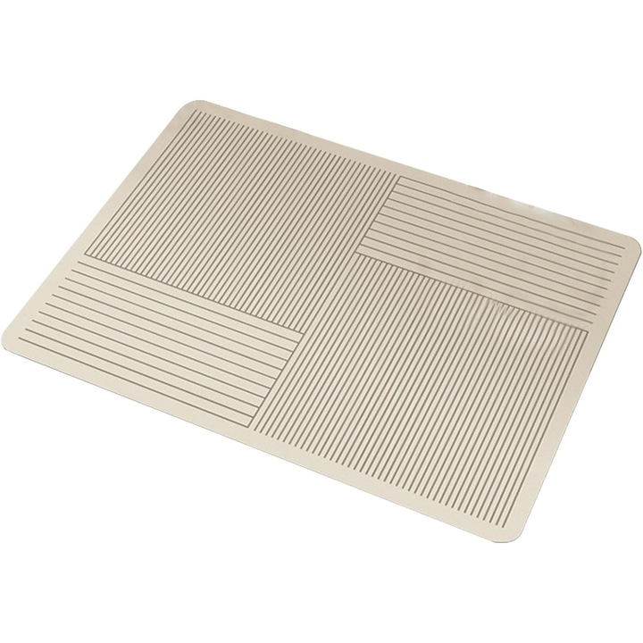 Suport Pentru Uscarea Vaselor Modern, Spuma de Silicon si Diatom, Ultra Absorbant 0.4cm, Antiderapant, Bej Nordic, Lunniquee®, 40 x 30 cm