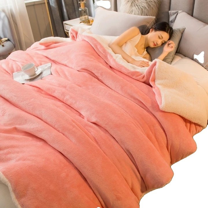 Patura dubla fata, confort moale, 100x150cm, verde jade