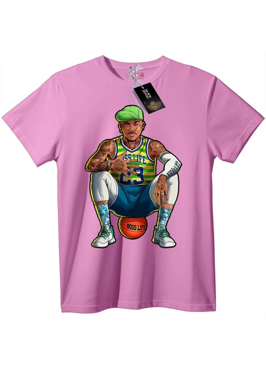 Tricou Boss Life Baschet 23, Rose Polemic