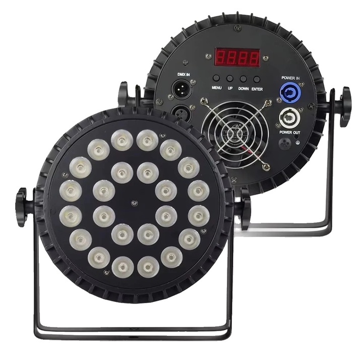 Осветително оборудване, 24x18W RGBWA UV, живи светлинни ефекти, размери 230x230x120mm, EU захранване