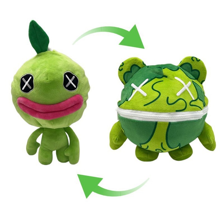 Jucarie de plus, Clovn dragut, Verde, Figura reversibila