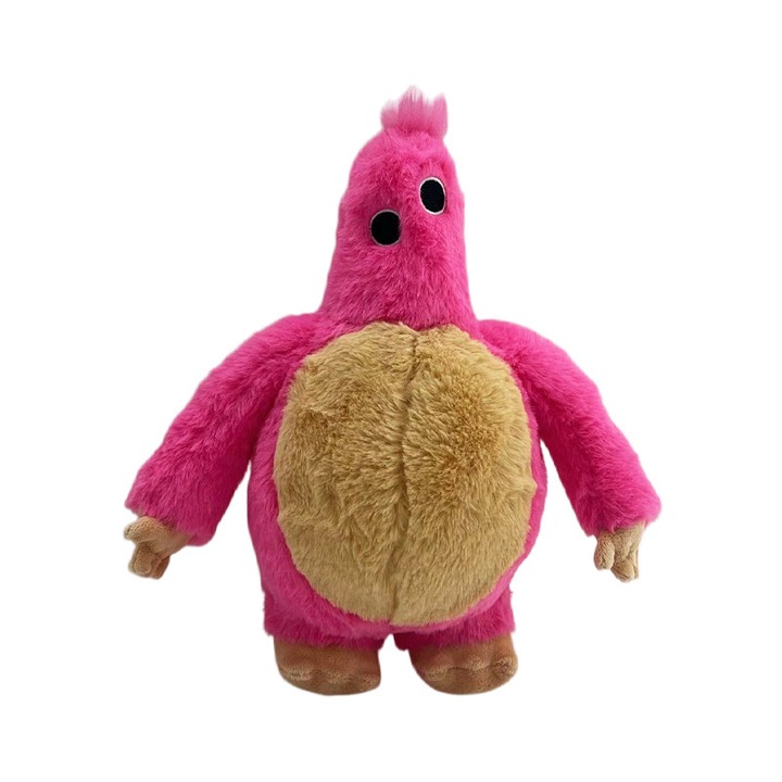Плюшена играчка, розово чудовище с жълт корем, 25 см, тематичен подаръчен комплект за клоун