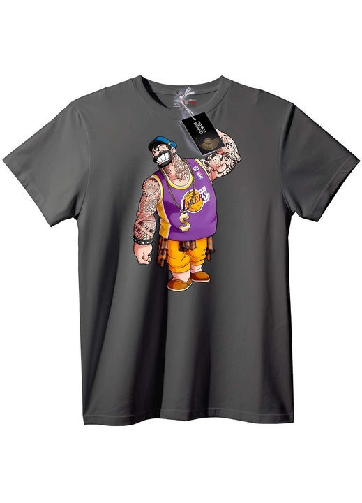Tricou Lakers Tattoo Gangster, Gri